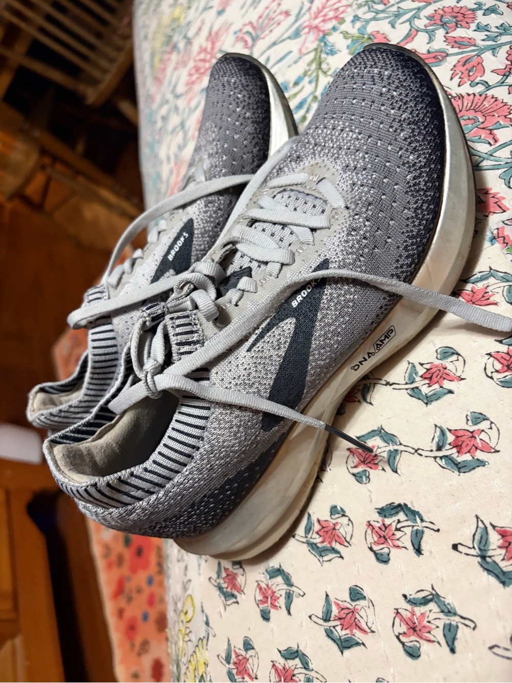 Brooks women’s Gray and Black Knit Running Shoes